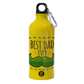Best dad ever μπλε μουστάκι, Water bottle 600ml