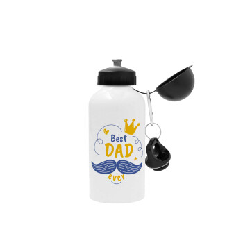 Best dad ever ο Βασιλιάς, Metal water bottle, White, aluminum 500ml