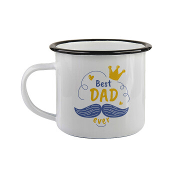 Best dad ever ο Βασιλιάς, Κούπα εμαγιέ με μαύρο χείλος 360ml