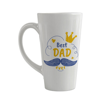 Best dad ever ο Βασιλιάς, Κούπα κωνική Latte Μεγάλη, κεραμική, 450ml