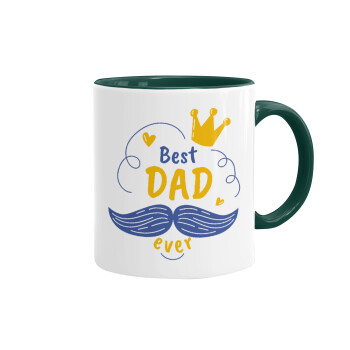 Best dad ever ο Βασιλιάς, Mug colored green, ceramic, 330ml