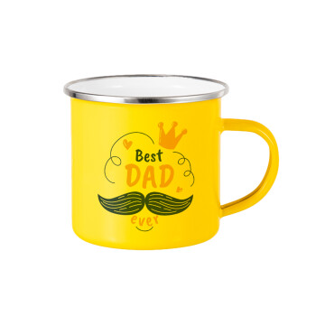 Best dad ever ο Βασιλιάς, Yellow Enamel Metallic Cup 360ml