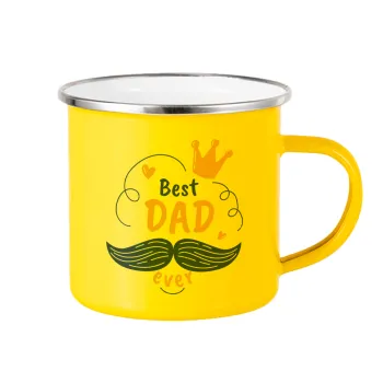 Best dad ever ο Βασιλιάς, Κούπα Μεταλλική εμαγιέ Κίτρινη 360ml