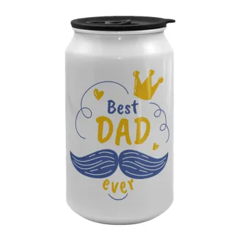 Best dad ever ο Βασιλιάς, Κούπα ταξιδιού μεταλλική με καπάκι (tin-can) 500ml
