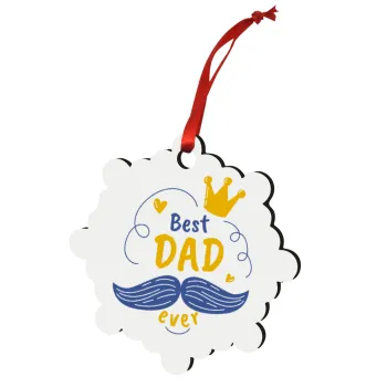 Best dad ever ο Βασιλιάς, Στολίδι Χριστουγεννιάτικο στολίδι snowflake ξύλινο 7.5cm