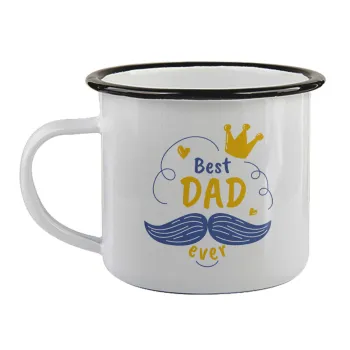 Best dad ever ο Βασιλιάς, Κούπα εμαγιέ με μαύρο χείλος 360ml