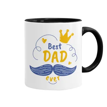 Best dad ever ο Βασιλιάς, Mug colored black, ceramic, 330ml