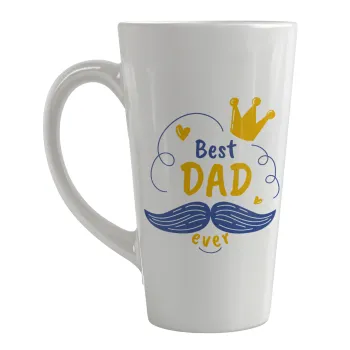 Best dad ever ο Βασιλιάς, Κούπα κωνική Latte Μεγάλη, κεραμική, 450ml