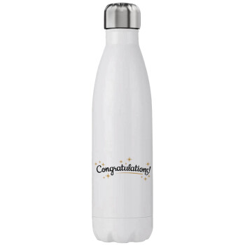 Congratulations, Μεταλλικό παγούρι θερμός (Stainless steel), διπλού τοιχώματος, 750ml
