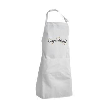 Congratulations, Adult Chef Apron (with sliders and 2 pockets)