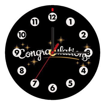 Congratulations, Wooden wall clock (20cm)