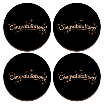 Congratulations, ΣΕΤ x4 Σουβέρ ξύλινα στρογγυλά plywood (9cm)