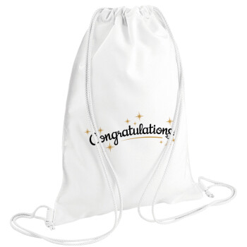 Congratulations, Backpack pouch GYMBAG white (28x40cm)