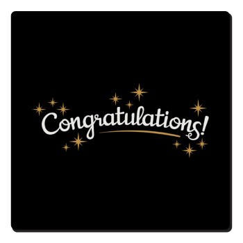 Congratulations, Τετράγωνο μαγνητάκι ξύλινο 6x6cm