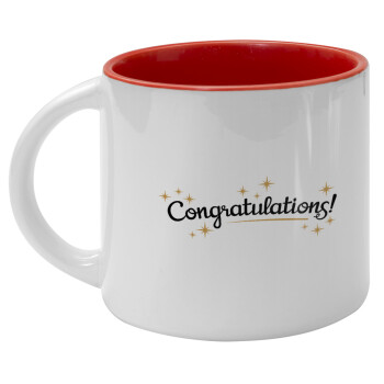Congratulations, Κούπα κεραμική 400ml Λευκή/Κόκκινη