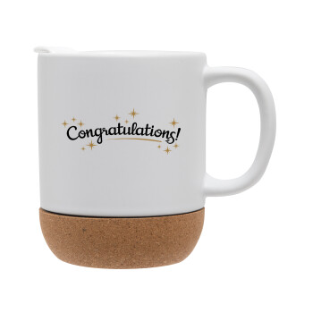 Congratulations, Ceramic coffee mug Cork (MAT), 330ml