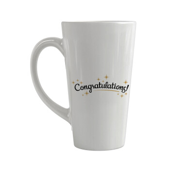 Congratulations, Κούπα κωνική Latte Μεγάλη, κεραμική, 450ml