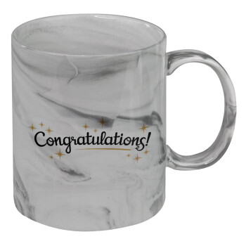 Congratulations, Mug ceramic marble style, 330ml