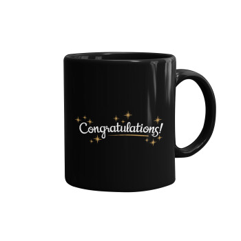 Congratulations, Mug black, ceramic, 330ml