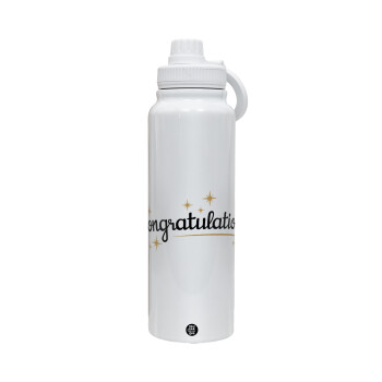 Congratulations, 1L Stainless Steel Thermal Bottle with Phone Holder & Double Wall Insulation