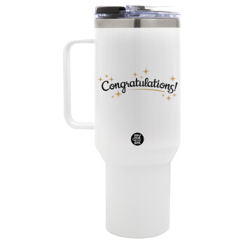 Congratulations, Mega Tumbler με καπάκι, διπλού τοιχώματος (θερμό) 1,2L