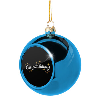 Congratulations, Blue Christmas tree ball ornament 8cm