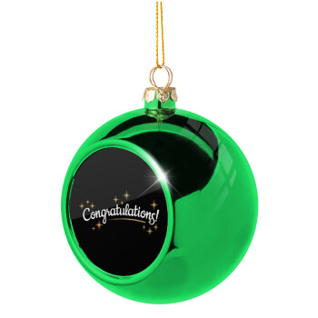 Congratulations, Χριστουγεννιάτικη μπάλα δένδρου Πράσινη 8cm
