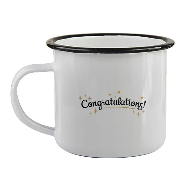 Congratulations — Κούπα εμαγιέ με μαύρο χείλος 360ml