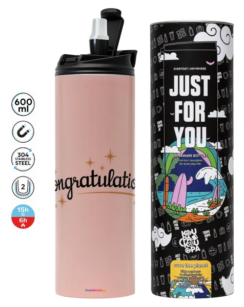 Congratulations — Tumbler stainless steel PINK 600ml