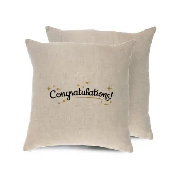 Congratulations, Μαξιλάρι καναπέ ΛΙΝΟ 40x40cm περιέχεται το  γέμισμα