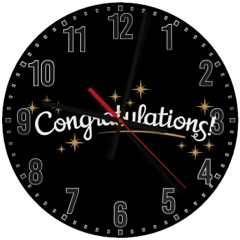Congratulations, Ρολόι τοίχου ξύλινο (30cm)