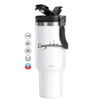 Congratulations, Mega Tumbler με καπάκι, διπλού τοιχώματος (θερμό) 1,2L