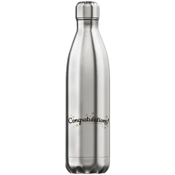 Congratulations, Μεταλλικό παγούρι θερμός Inox (Stainless steel), διπλού τοιχώματος, 750ml