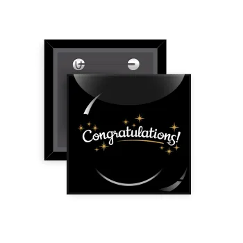 Congratulations, Κονκάρδα παραμάνα τετράγωνη 5x5cm