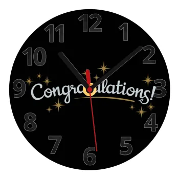 Congratulations, Ρολόι τοίχου γυάλινο (20cm)