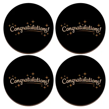 Congratulations, ΣΕΤ x4 Σουβέρ ξύλινα στρογγυλά plywood (9cm)