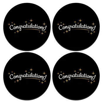 Congratulations, ΣΕΤ 4 Σουβέρ ξύλινα στρογγυλά (9cm)