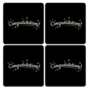 Congratulations, ΣΕΤ 4 Σουβέρ ξύλινα τετράγωνα (9cm)