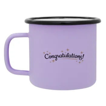 Congratulations, Κούπα Μεταλλική εμαγιέ ΜΑΤ Light Pastel Purple 360ml