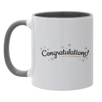 Congratulations, Mug colored grey, ceramic, 330ml