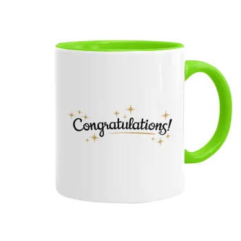 Congratulations, Κούπα χρωματιστή βεραμάν, κεραμική, 330ml