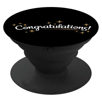 Congratulations, Phone Holders Stand  Μαύρο Βάση Στήριξης Κινητού στο Χέρι