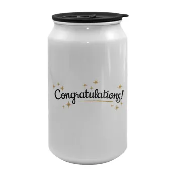 Congratulations, Κούπα ταξιδιού μεταλλική με καπάκι (tin-can) 500ml