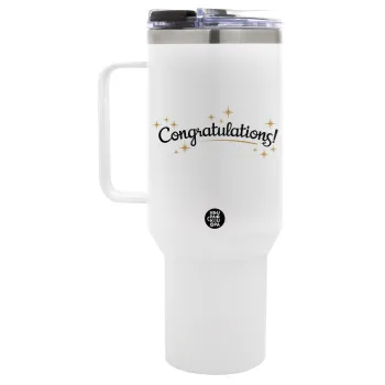 Congratulations, Mega Tumbler με καπάκι, διπλού τοιχώματος (θερμό) 1,2L