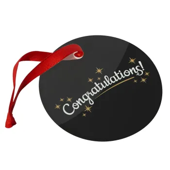 Congratulations, Christmas ornament glass 9cm