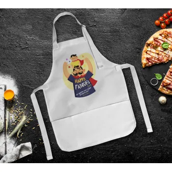 Happy Fathers Day με όνομα, Ποδιά Σεφ Ολόσωμη Παιδική (με ρυθμιστικά και 2 τσέπες)