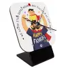 Quartz Wooden table clock with hands (10cm)