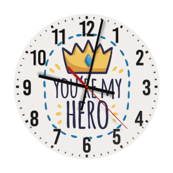 Dad, you are my hero!, Ρολόι τοίχου ξύλινο (30cm)