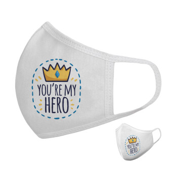 Dad, you are my hero!, Μάσκα υφασμάτινη υψηλής άνεσης παιδική (Δώρο πλαστική θήκη)