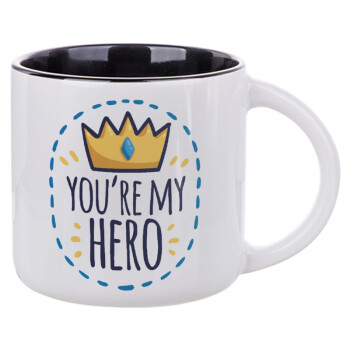 Dad, you are my hero!, Κούπα κεραμική 400ml Λευκή/Μαύρη